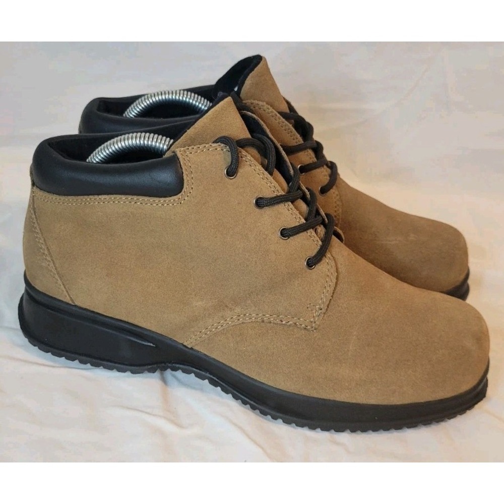 Lands‎ End Suede Hiking Boots Lands Women's Size 9B Style #67913 Tan Brown Clean